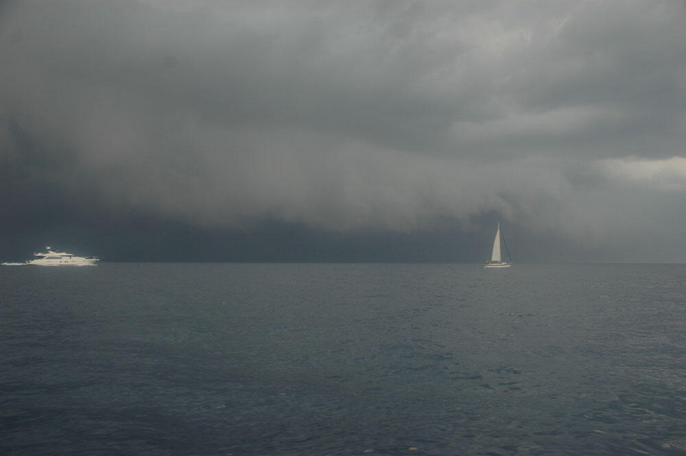 The circumnavigation of Corsica through storms