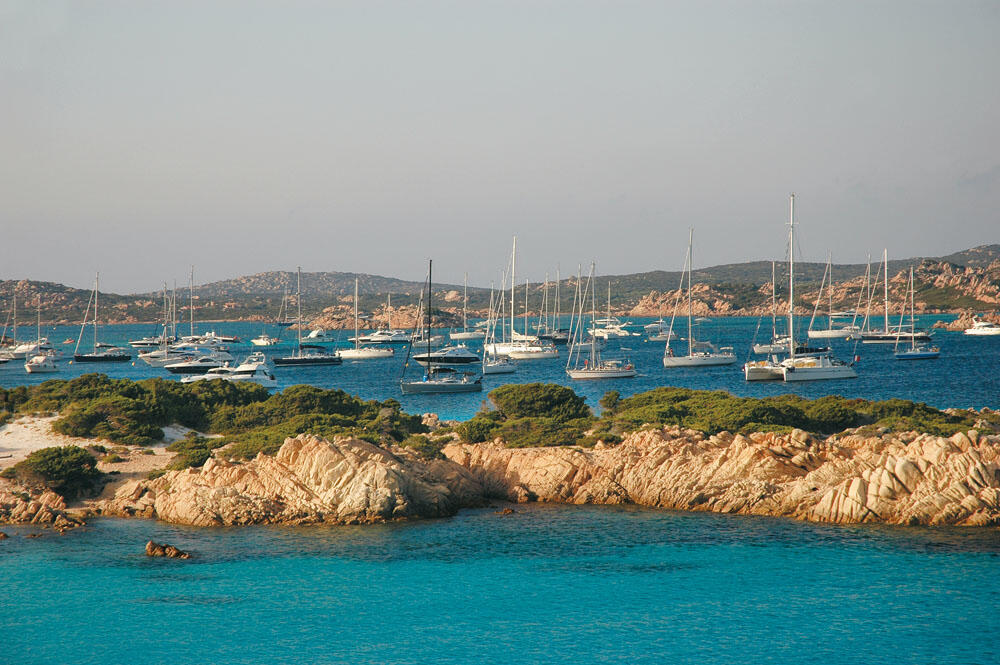 Approaching the Archipelago of Maddalena at rough sea